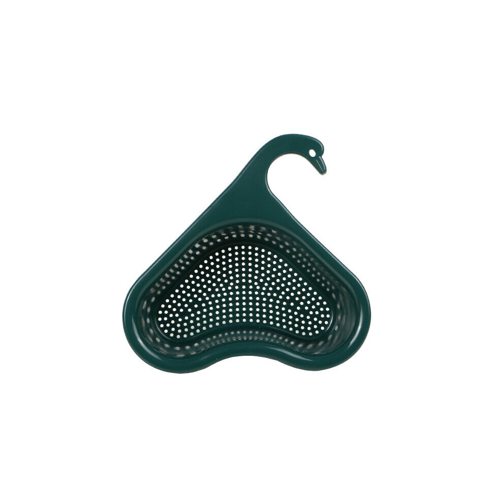 (A-Green 1-Tier) Drainage Basket Faucet Hanging Basket Draining Basket Sink Strainer Bathroom Sink Dryer Drain Strainer Thicken Plastic Organizer 4854327978223