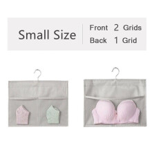 (a-Mini grey 2-1) Multifunction Double-Side Underwear Bra Organizer Mesh Drawer Organizers Washable Closet Door Hanging Bag Clothes Divider Boxes