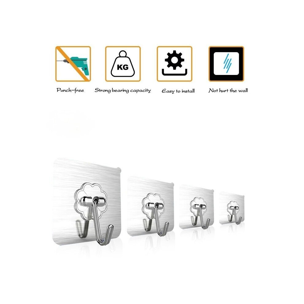 (A-Silver 15Pcs) 1/15/30Pcs Hooks For Bathroom Self Adhesive Door Wall Hook Hanger Suction For Kitchen Storage Garlands Towel Hanging Hooks 4854201206138