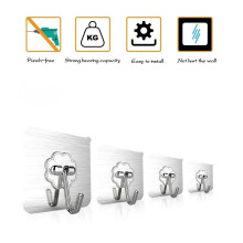 (a-Silver 1Pcs) 1/15/30Pcs Hooks for Bathroom Self Adhesive Door Wall Hook Hanger Suction for Kitchen Storage Garlands Towel Hanging Hooks