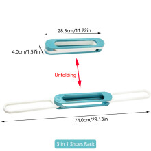 (a-Blue) 3 in 1 Shoes Rack Organizer Hanging Shoes Storage Shelf Wall Mounted Organizador de Zapatos Stretchable Rangement Chaussure