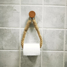 (a-Round wooden hook) Nordic Towel Stand Toilet Paper Holder on The Wall Toilet Paper Roll Holder Retro Towel Rack Home Decoration Restroom Organizer