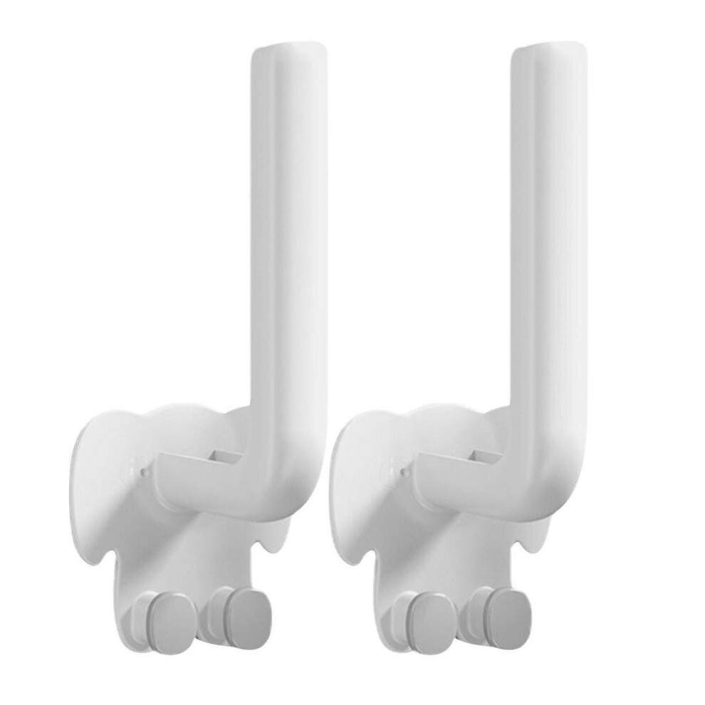 (a-White) 2 Pcs L-Shape Punch-Free Hook Elephant Wall Mounted Cloth Hanger For Coats Hats Towels Clothes Kitchen Rack Roll Bathroom Holder-image-OPC-PCBY5RC-NEW