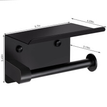 (a-style 1) Toilet Roll Holder without Drilling with Shelf Wall Mounted Stainless Steel Toilet Paper Holder for Kitchen and Bathroom