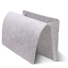(a-Light gray 1) Christmas Bed Organizer Felt Bed Storage Bag With 2 Small Pockets Organizing Holder Tablet Magazine Cell Phone Bedside Pocket