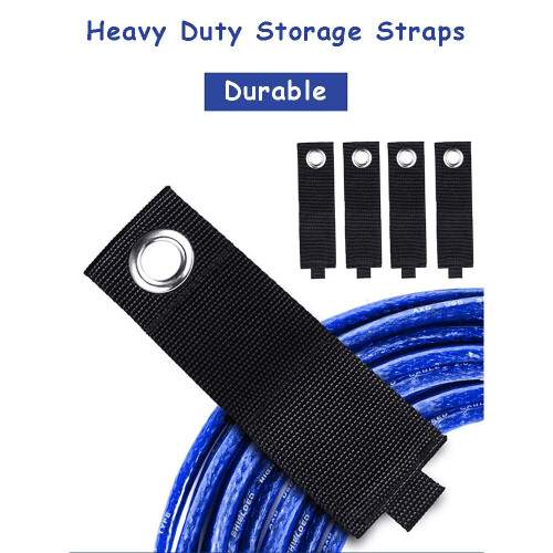 (a- 25x184mm) Hook Loop Storage Cable Strap Nylon Heavy Duty Extension Cord Holder Organizer 2