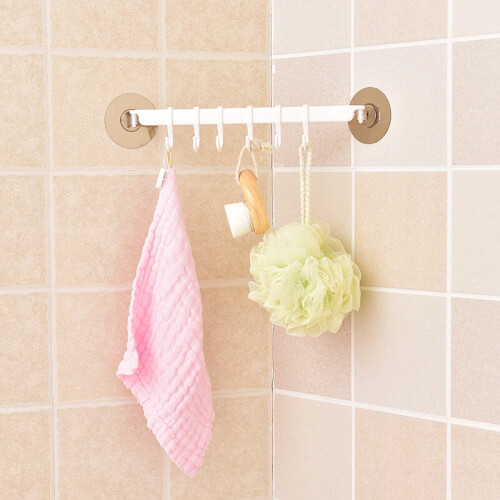 (a-B) Bathroom Storage Rack Towel Holder Self-adhesive Organizer Hooks Multi-purpose Cupboard Storage Shelf Kitchen Accessories 1