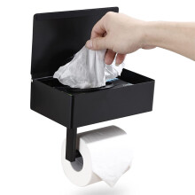 (a-Yellow) Bathroom Wall Mounted Shelf Stainless Steel Perforated Tissue Holder Toilet Roll Paper Accessory Tissue Towel Accessories Holder
