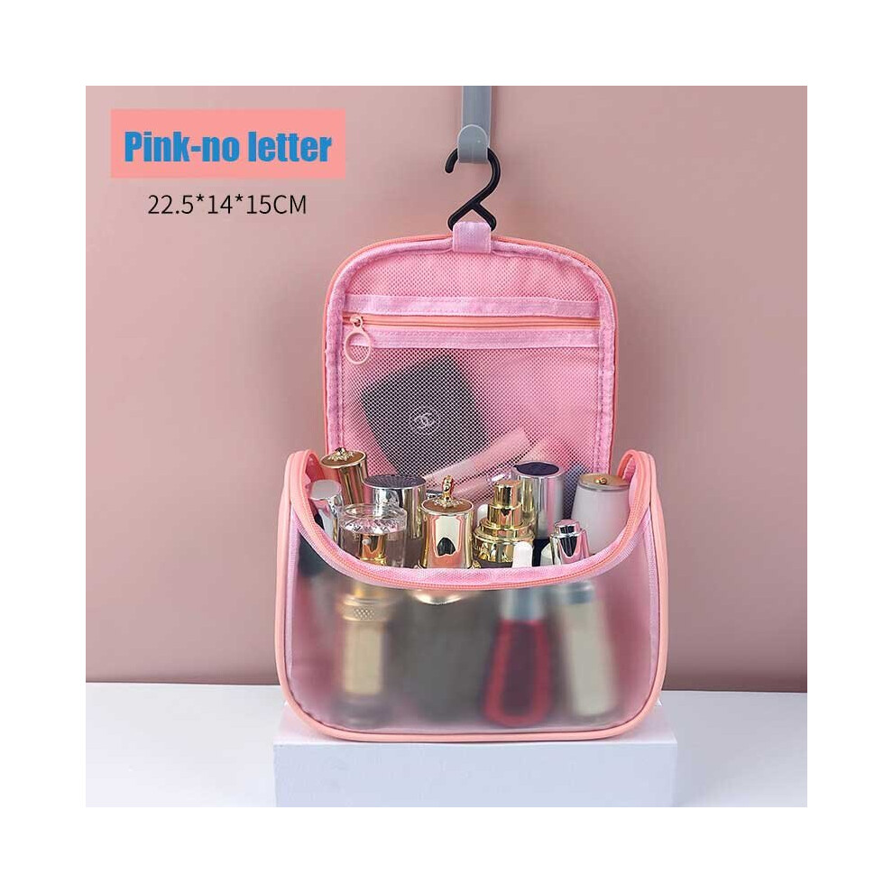 Photos - Cosmetic Bag   New High Quality Travel Makeup Bags Waterproof Women Toiletries Organizer Pouch Hanging Bathroom Was 2022(a-No Letter Pink)