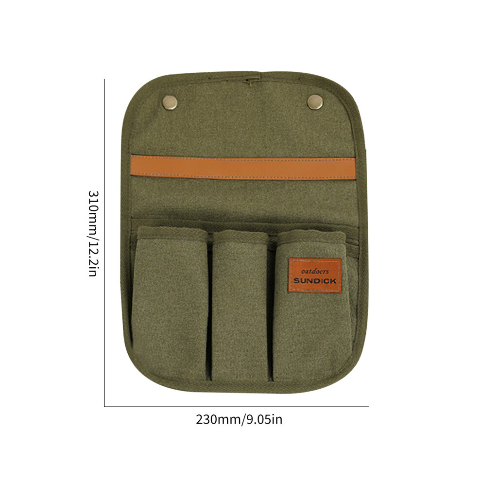(a-A) Camping Chair Armrest Storage Bag Canvas Folding Chair Organizer Side Pocket Pouch Bag For Outdoor Camping Hiking Fishing Bag