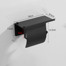 (a-B) ELLEN Black Stainless Steel Toilet Paper Holder Bathroom Wall Mount WC Paper Phone Holder Shelf Towel Roll shelf Accessories EL8
