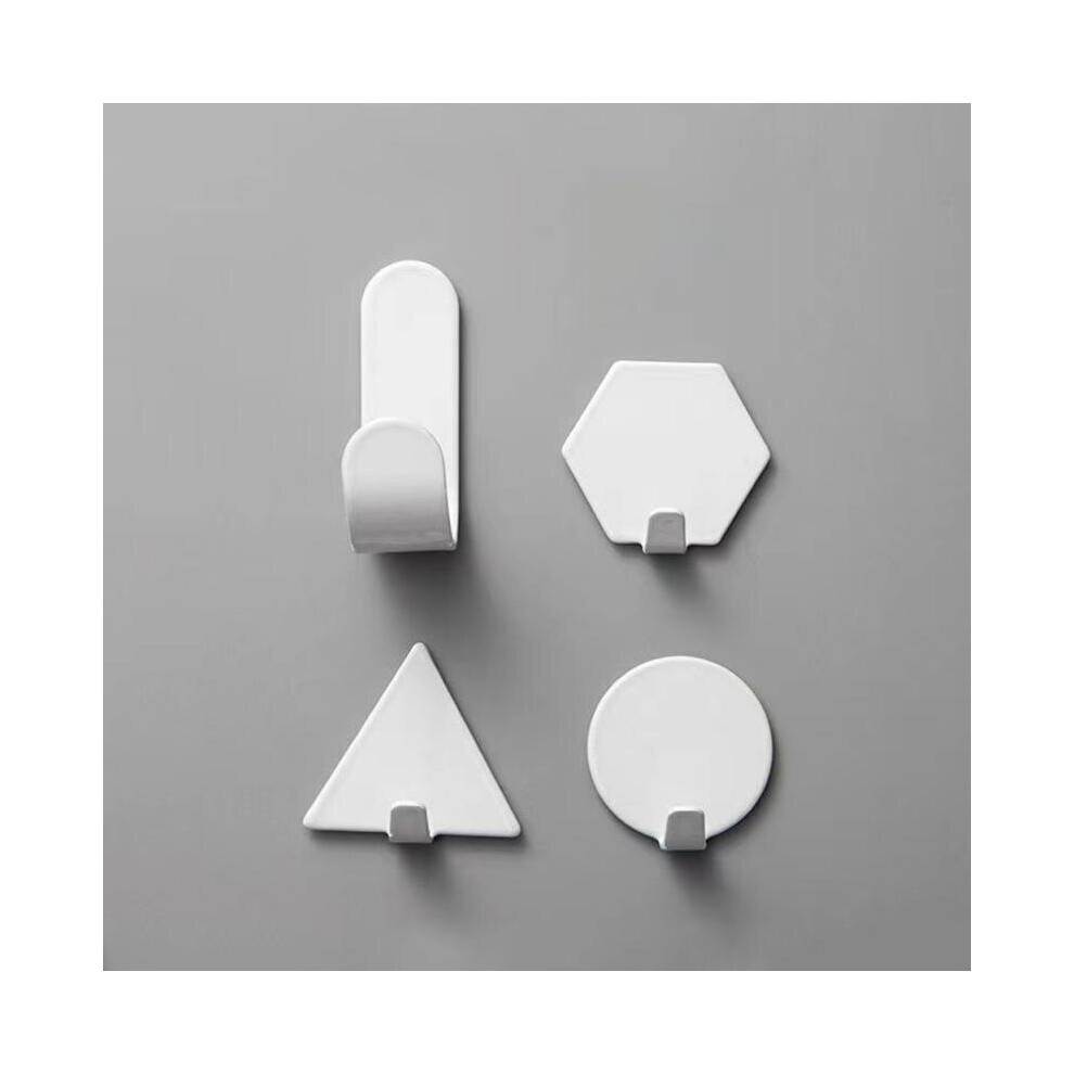 (a-4) 4pcs Self Adhesive Wall Hook Strong Without Drilling Coat Bag Bathroom Door Kitchen Towel Hanger Hooks Home Storage Accessories-image-OPC-PCBY8T2-NEW