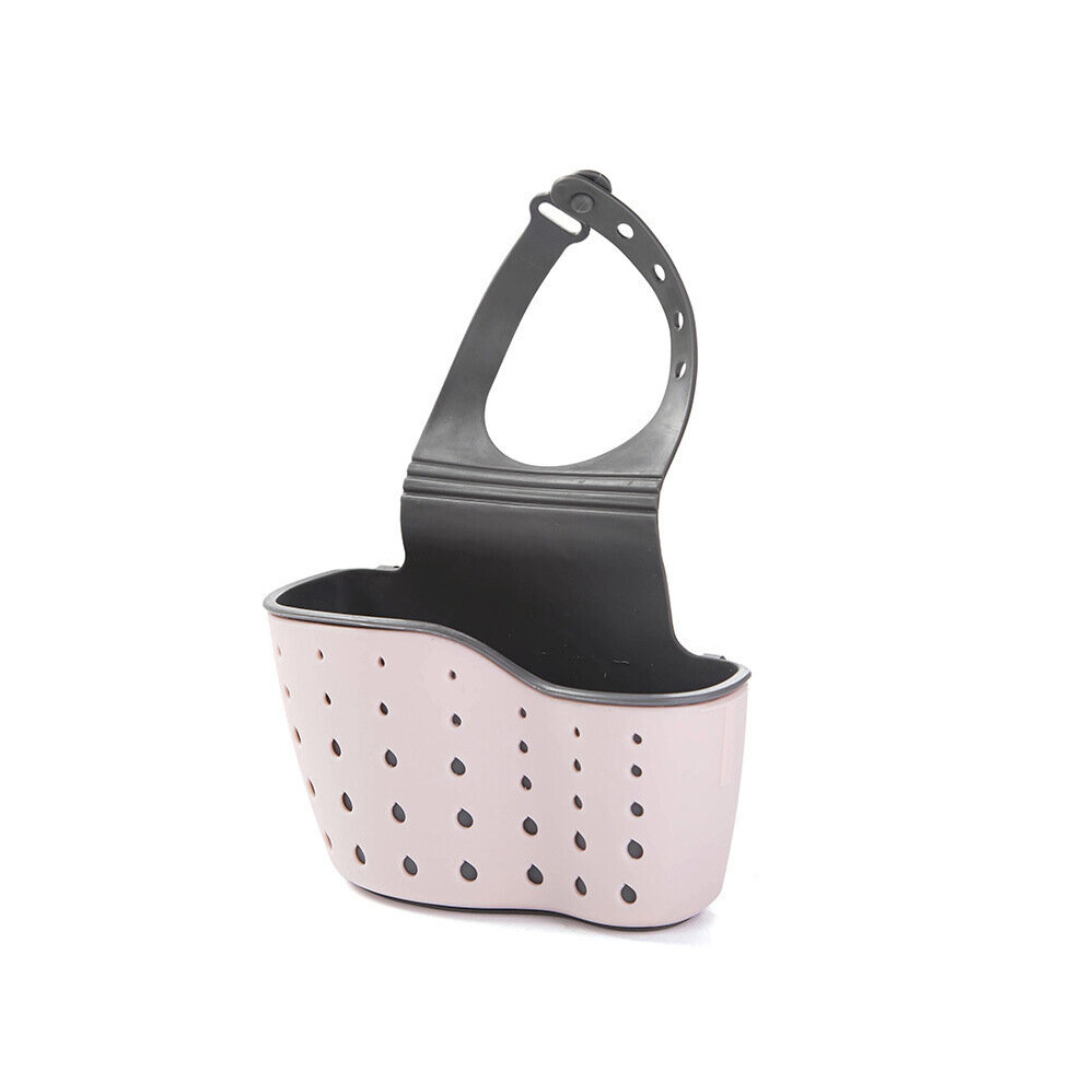 (A-Pink) Kitchen Sink Holder Hanging Drain Basket Adjustable Soap Sponge Shelf Organizer Bathroom Faucet Holder Rack Kitchen Accessories 4854327985610