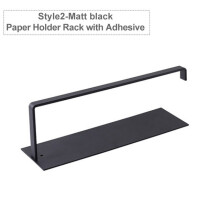(a-1PCS Black) Non-Perforated Paper Towel Holder Toilet Kitchen Paper Hanger Roll Paper Holder Fresh Film Towel Storage Rack Wall Hanging Shelf