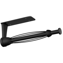 (a-black) Bathroom Toilet Paper Roll Towel Holder Single Hand Operate Paper Towel Holder Wall Shelf Damping Effect for Kitchen Fixture