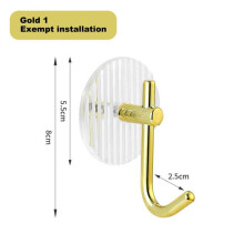 (a-Silver) Self-Adhesive Wall Hooks Space Aluminum Shower Hooks Hanging Gold Silver Self-adhesive Hooks Towel Holder Bathroom Accessories