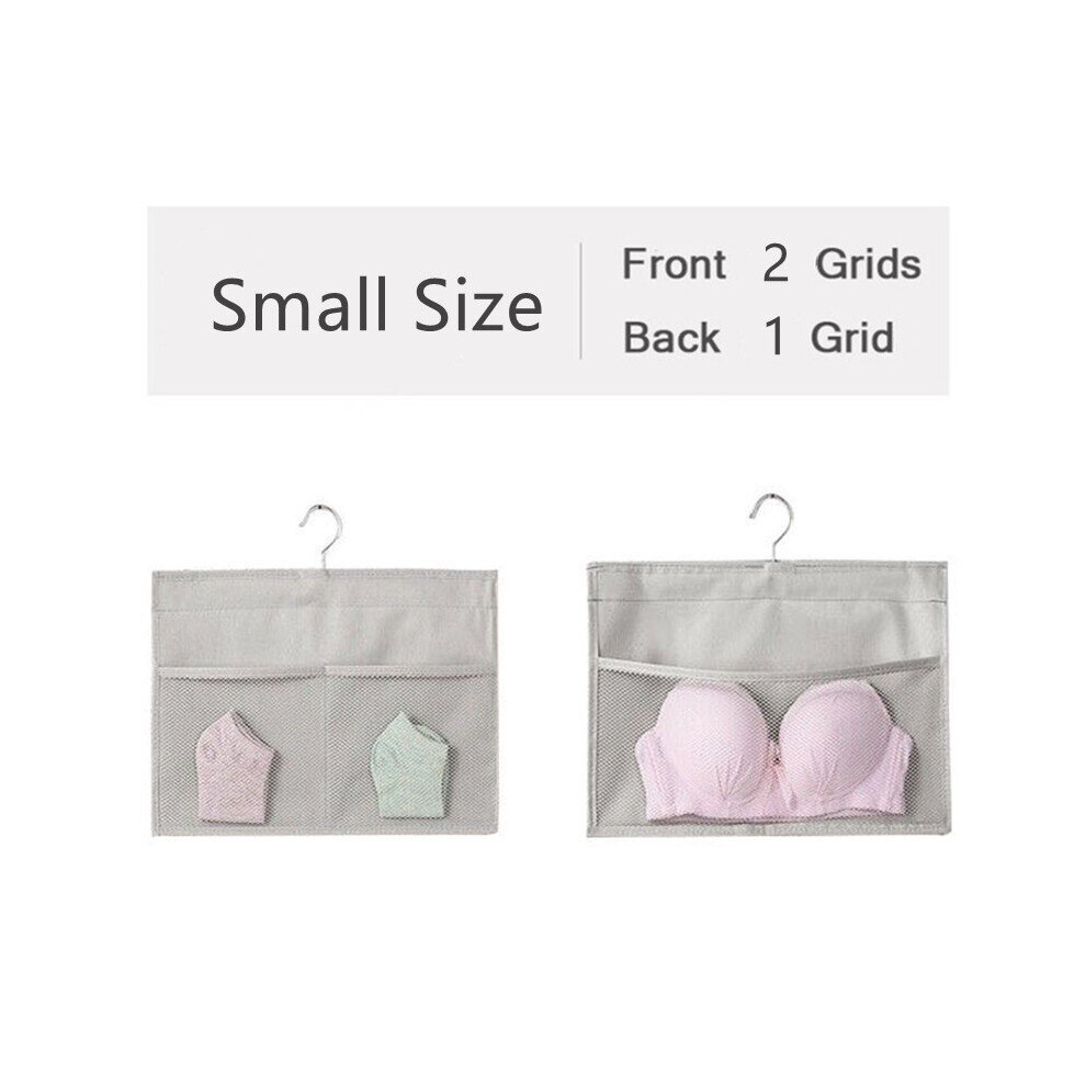 (a-Mini grey 2-1) 8-36 Grids Double-Side Underwear Bra Organizer Storage Washable Closet Door Hanging Bag Clothes Socks Short Divider Box for Home-image-OPC-PCBYCGZ-NEW