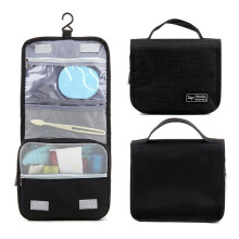 (a-Black) Men's High Quality Wash Bag Bathroom Hanging Organizer Toiletry Bags Travel Portable Life Supplies Essential Large Make Up Pouch