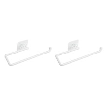 (a-White 2PCS) 1/2/3/5 Kitchen Paper Roll Storage Holder Wall Mount Self-adhesive Towel Rag Washcloth Rack Punchless Toilet Movable Shelf