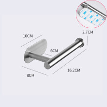 (a-A Paper Rack- Silver) Punch Free Toilet Roll Paper Holder Rack Self Adhesive Hook Hanger Stainless Steel Bathroom Kitchen Towel Tissue Dispenser Shelf