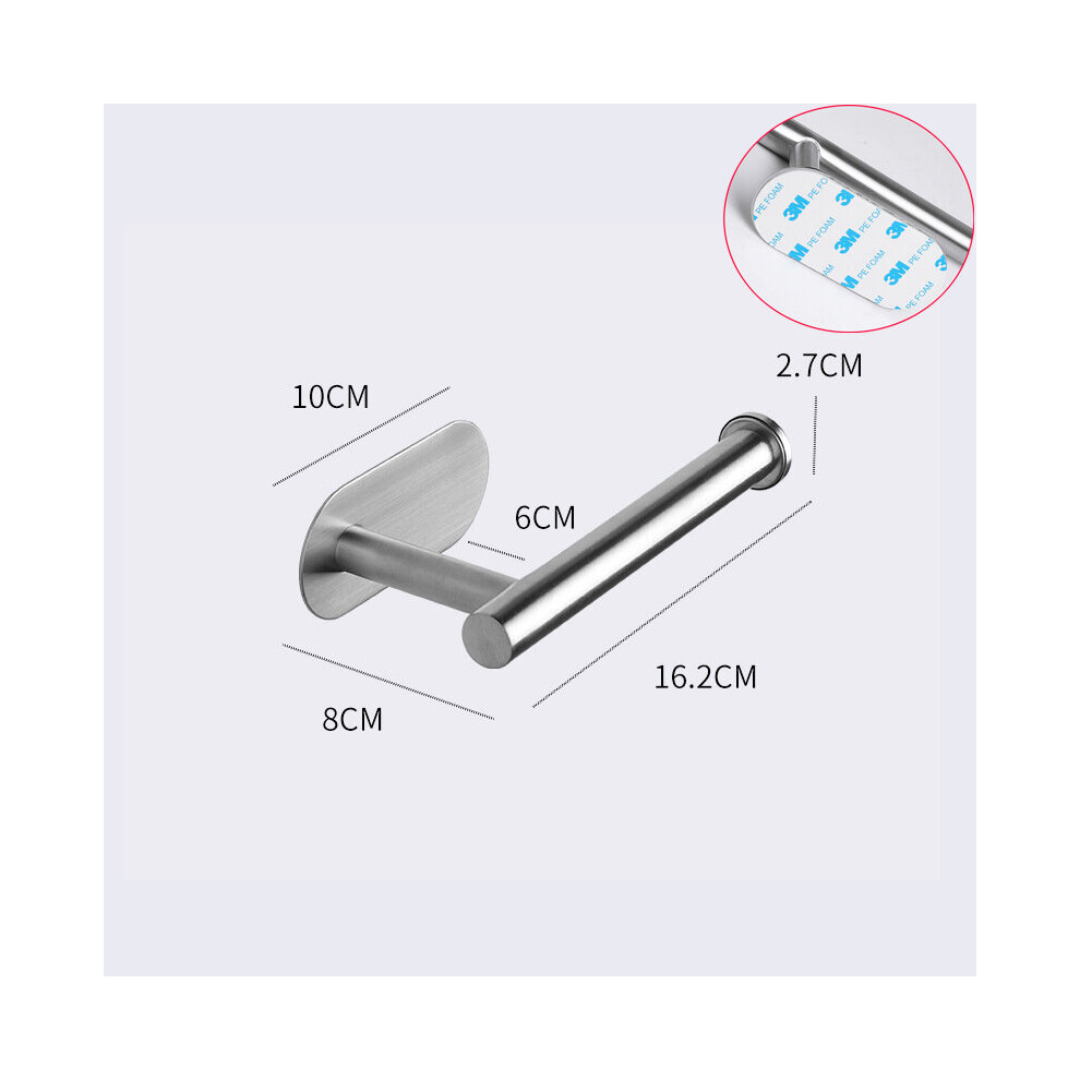 (a-A Paper Rack- Silver) Punch Free Toilet Roll Paper Holder Rack Self Adhesive Hook Hanger Stainless Steel Bathroom Kitchen Towel Tissue Dispenser Shelf