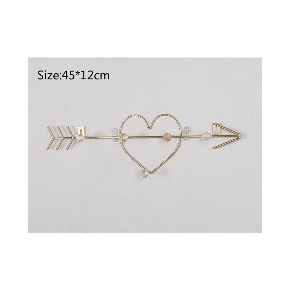 (a-Gold Heart) Iron Key Holder Wall Hooks for Clothes Hat Coat Scarf Hanging Bathroom Towel Hanger Organizer Racks Home Kitchen Display Rack-image-OPC-PCBYD9T-NEW