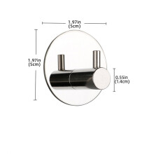 (a-G bright silver) Self Adhesive Hanging Bathroom Hooks Stainless Steel Wall Hook Shower Door Robe Towel Hanger For Bathroom Organizer Accessories