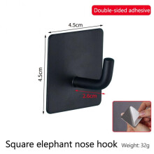 (a-04) Shower Stand Wall Brooms Hook Rectangle Mop Wall Holder Organizers Hook For Hanging Adhesive Wall Hook Thickened Oil-proof