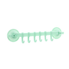 (a-fruit green) Towel Rack Adjustable Hook Suction Cup 6 Hooks Hanging Holder Organizer Bathroom Kitchen Cabinet Wall Door Holder Sucker Hanger