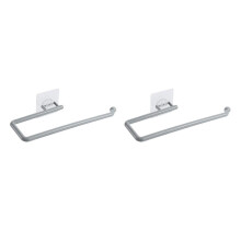 (a-Grey 2PCS) 1/2/3/5 Kitchen Paper Roll Holder Plastic Wall Mount Self-adhesive Rag Washcloth Rack Punch-free 180 Degree Shelf Grey