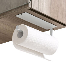 (a-white) Paper Towel Holder Kitchen Towel Holder Wall Mount Towel Roll Holder No Drilling Bathroom Paper Dispenser