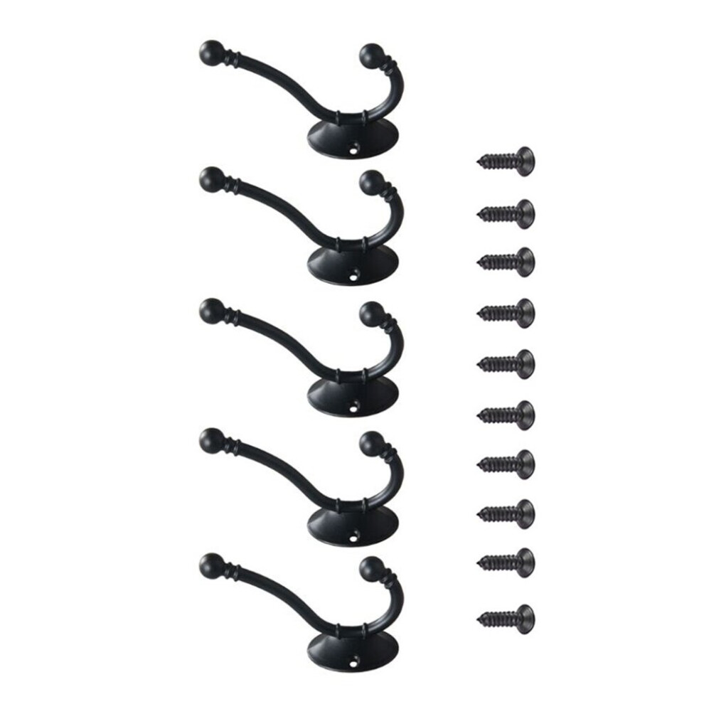 (a-  Black) 5x Cabinet Hooks Clothes Back Hangers Towel Organizers Zinc Alloy Hanging Decorative Vintage Hat Coat Holders Bag-image-OPC-PCBYFZQ-NEW