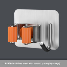 (a-03) Mops Holder Clips Stainless Steel Mop Hook Wall Mounted Mop Organizer Storage Rack Brush Broom Hanger Kitchen Bathroom Hanging