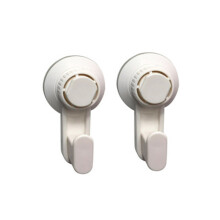 (a-White) 2PCS Vacuum Holder Bathroom Wall Heavy Load Strong Waterproof Reusable Towel Kitchen Powerful Suction Cup Hooks Hanging Tools