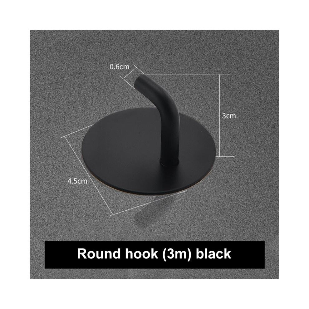 (a-02 black 2pcs) 304 Stainless Steel Self Adhesive Wall Coat Rack Key Holder Rack Towel Hooks Clothes Rack Hanging Hooks Bathroom Accessories-image-OPC-PCBYHPT-NEW