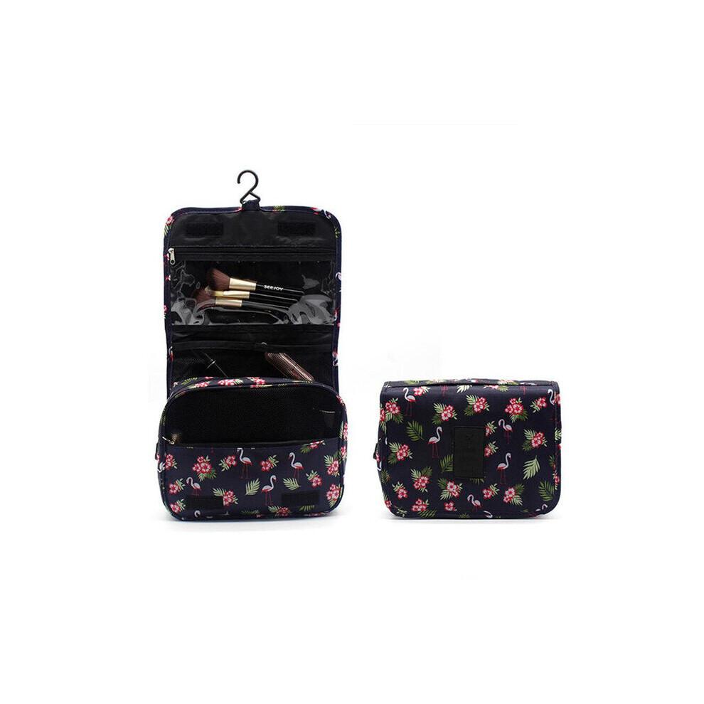 Dechoicelife Black (A- Flamingo) Hook Cosmetic Bags For Women Travel Makeup Pouch Waterproof Toiletries Storage Bag Ladies Neceser Make Up Organizer Beauty Bag