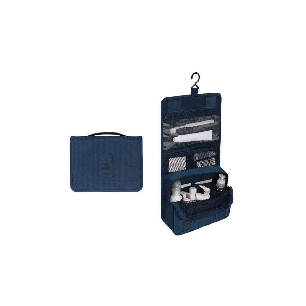 Dechoicelife (A-Navy) Hook Cosmetic Bags For Women Travel Makeup Pouch Waterproof Toiletries Storage Bag Ladies Neceser Make Up Organizer Beauty Bag