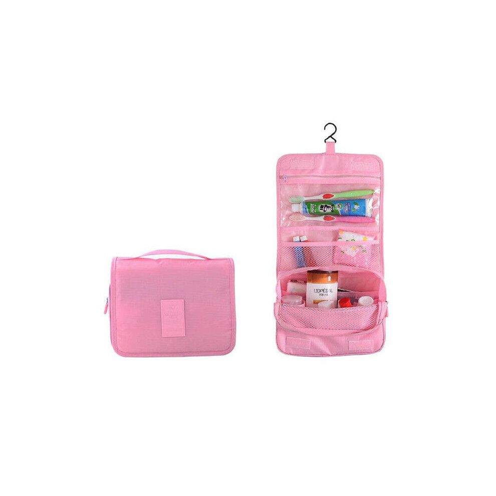 Dechoicelife Pink (A-) Hook Cosmetic Bags For Women Travel Makeup Pouch Waterproof Toiletries Storage Bag Ladies Neceser Make Up Organizer Beauty Bag