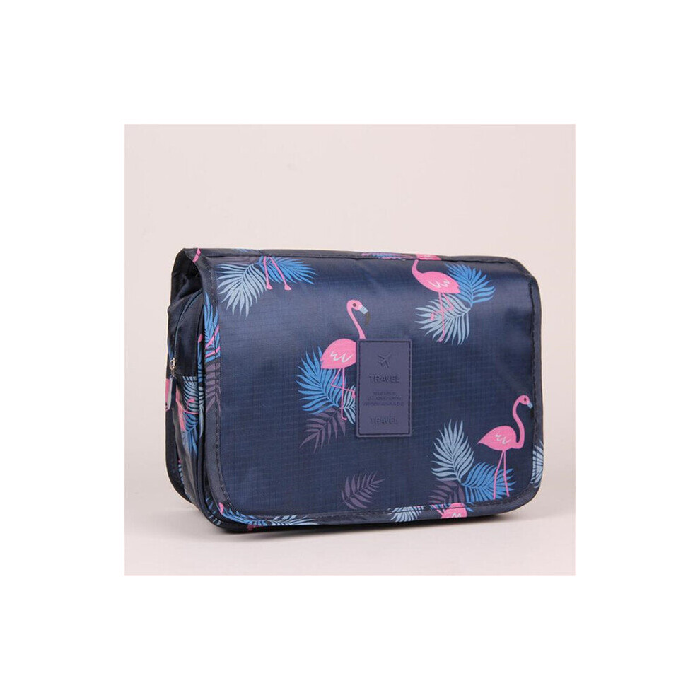 Dechoicelife (A-Navy Flamingo) Hook Cosmetic Bags For Women Travel Makeup Pouch Waterproof Toiletries Storage Bag Ladies Neceser Make Up Organizer Beauty Bag