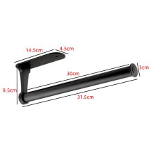 (a-Black) 1 Pc Adhesive Paper Towel Holder Under Cabinet Wall Mount for Kitchen Paper Towel, Black Paper Towel Roll Holder Stick to Wall