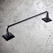 (a-Black) Towel Rack Holder Bar Bathroom Self Adhesive Wall Hanging No Hanger Organizer Mounted Storage Trace Paste Stick Paper Toilet