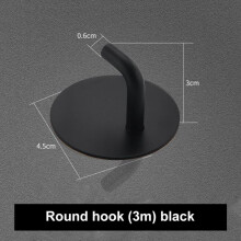 (a-1PC black) Self-Adhesive Stainless Steel Hooks Towel Clothes Holder Key Hanger Rack Kitchen And Bathroom Wall Hanging Clothes Hanger
