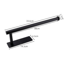 (a-Black A) Kitchen Paper Hanger Non Perforated Towel Holder Bathroom Toilet Roll Paper Holder Fresh Film Storage Rack Wall Hanging Shelf