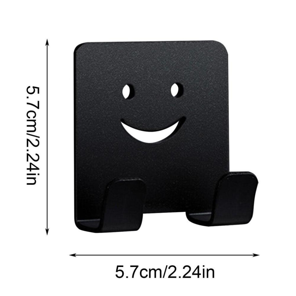(a-Black) Adhesive Wall Hooks For Hanging Coat Clothes Towel Keys Sticky Smile Face Waterproof Wall Hooks Multipurpose Wall Hooks For Home-image-OPC-PCBYMSB-NEW