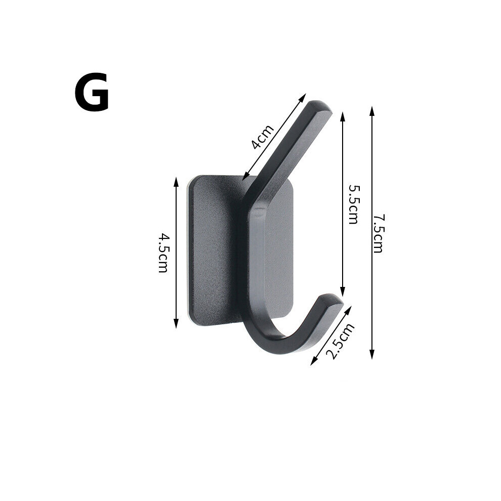 (a-1pcs hook5) Self Adhesive Wall Hook Rustproof Aluminum Alloy Coat Hook Bathroom Towel Robe Hanger Kitchen Hardware Rack Shelf Bag Hook-image-OPC-PCBYMPK-NEW