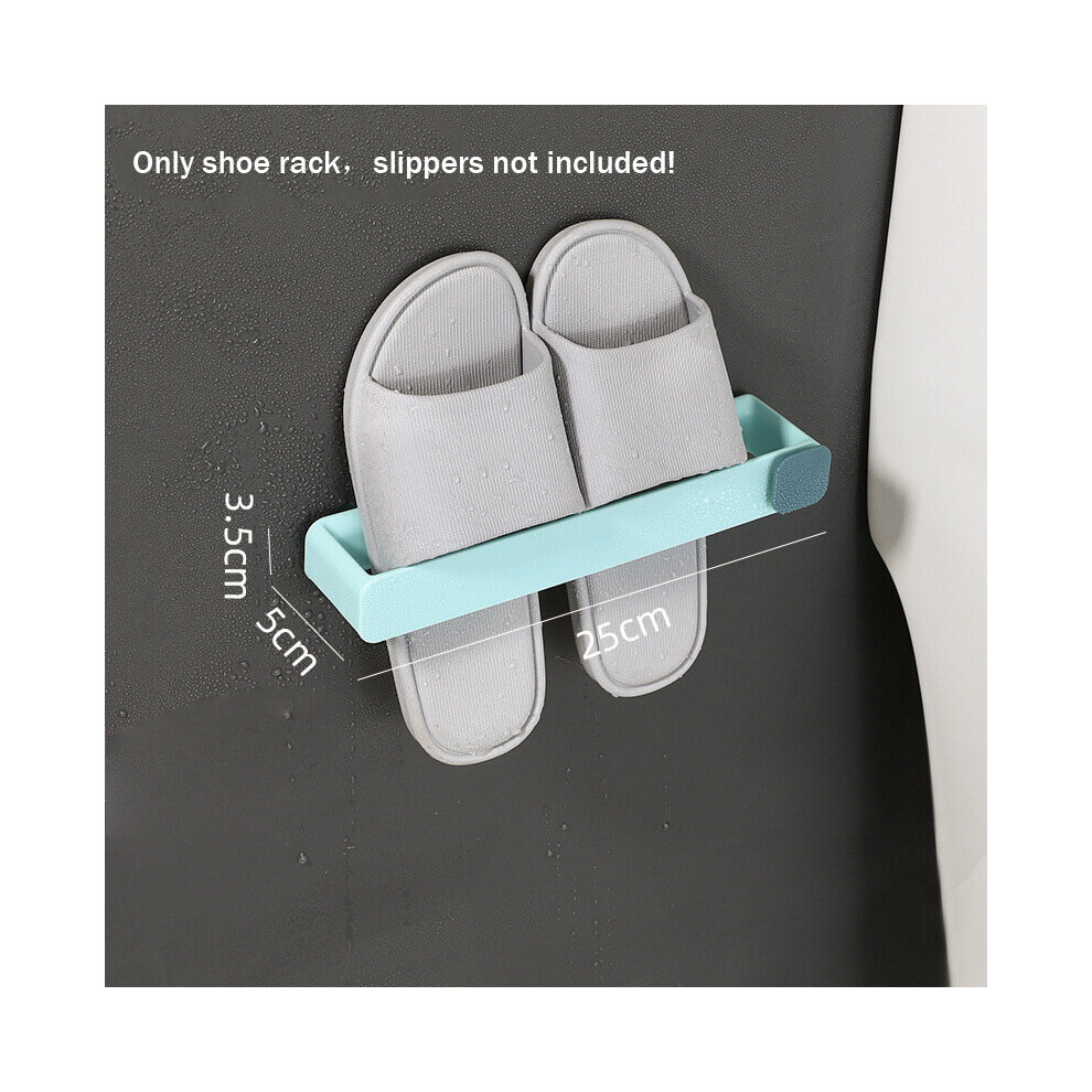 (a-Sky blue) Bathroom Slipper Shelf No Punching Wall Mounted One Piece Shoe Rack Space Saving Shelf Bathroom Hanging Holder Organizer-image-OPC-PCBYMX5-NEW