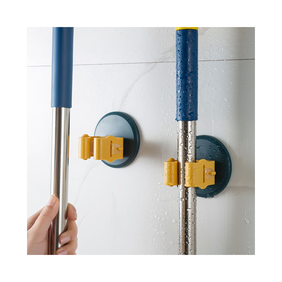 (a-blue-B2pcs) Mop Wall Mounted Holder Clip Hooks Organizer Home Storage Rack Bathroom Broom Hooks Brush Hanger For Hanging Towel-image-OPC-PCBYN7V-NEW