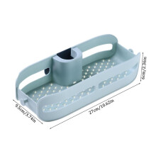 (a-Light Blue) Faucet Storage Rack Hanging Faucet Drainer Rack Sink Organizer Sponge Holder Caddy Organizer Tray For Kitchen Bathroom