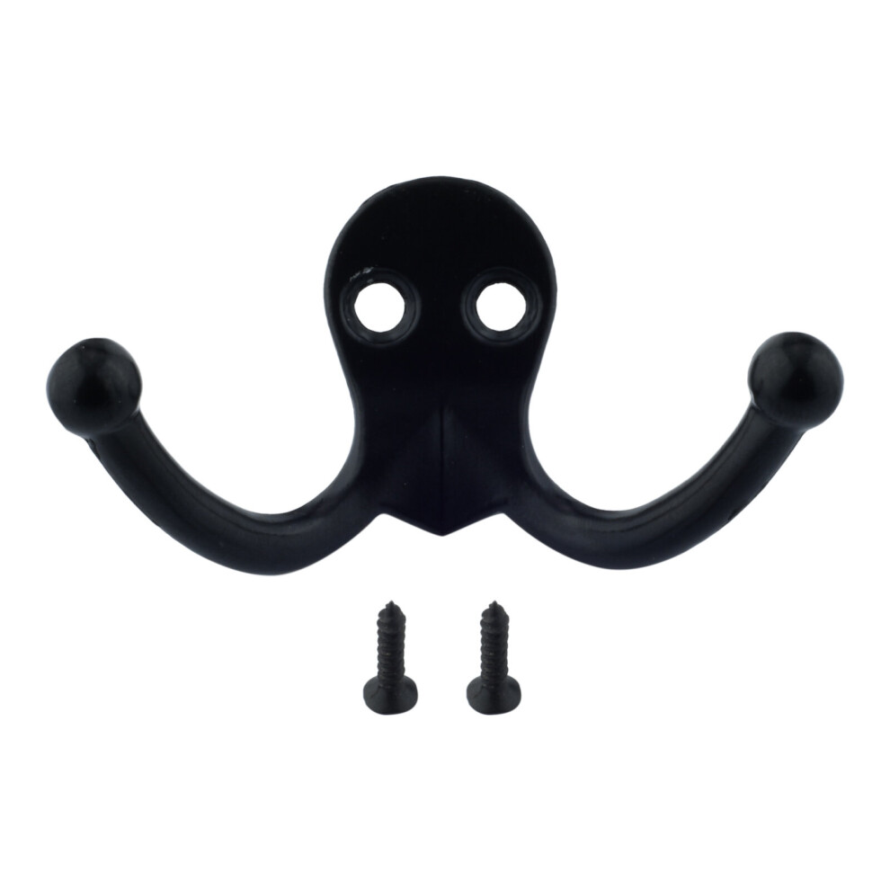 (a-Black) 1Pc Vintage Antique Bronze Wall Mounted Hook Hanger for Key Clothes Coat Hat Bag Towel Door Hanging Hooks Zinc Alloy