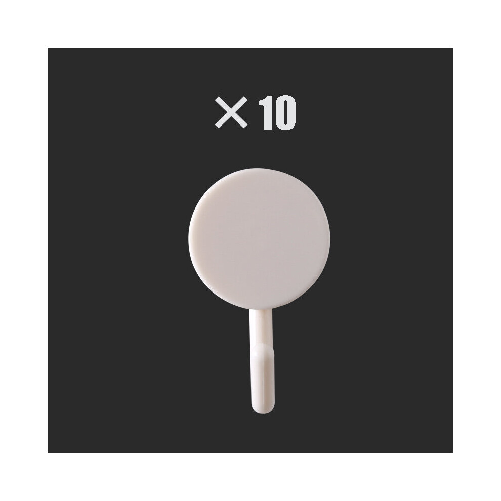 (a-10pcs white) 10PCS Self Adhesive Wall Hook Strong Without Drilling Coat Bag Bathroom Door Kitchen Towel Hanger Hooks Home Storage Accessories-image-OPC-PCBYMYT-NEW